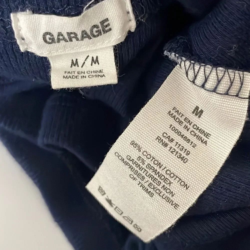 Garage Navy Blue Half Zip Cropped Sweatshirt M - Picture 6 of 7